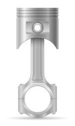 piston with a connecting rod part of car engine vector image