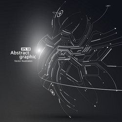 point and curve constructed the sphere wireframe vector image