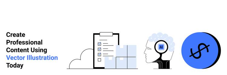 professional content creation process with ai vector image