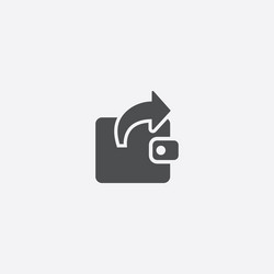 wallet arrow send icon vector image