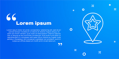 white line map pointer with star icon isolated vector image