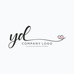 Yd initial handwriting logo with circle template Vector Image