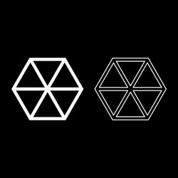abstract cube shape hexagon box icon set white vector image