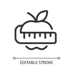 apple and measuring tape pixel perfect linear ui vector image