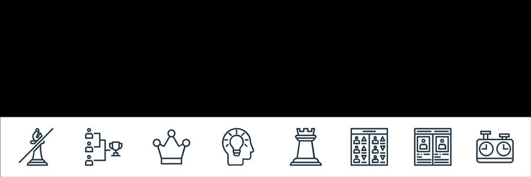 Chess game line icons linear set quality vector