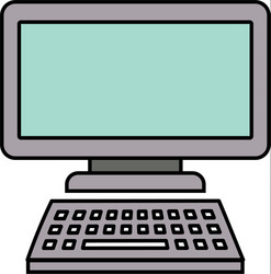 computer monitor with keyboard technology gadget vector image