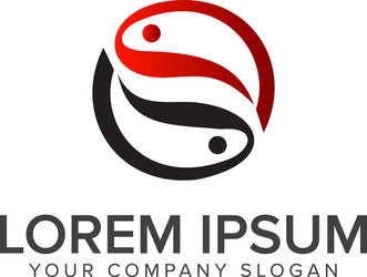 Couple Koi Fish Logo Concept Vector Image