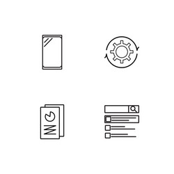data analytics linear icons set simple outline vector image