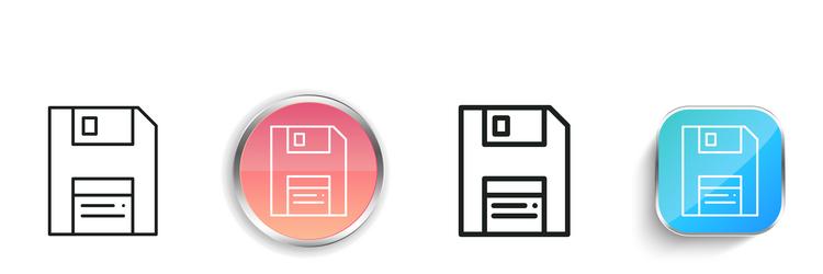 diskette icon thin linear regular and button vector image