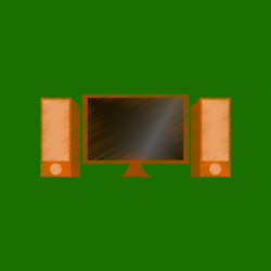 flat shading style icon computer monitor vector image