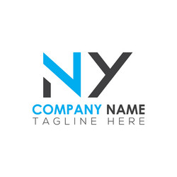 Initial letter ny logo design template creative Vector Image