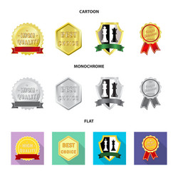 isolated object of emblem and badge icon set vector image