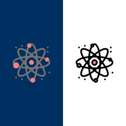 physics react science icons flat and line filled vector image