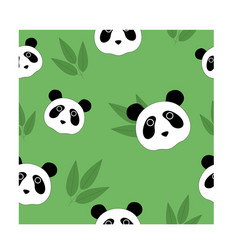 Seamless pattern with pandas vector