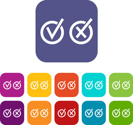 signs of choice tick and cross in circles set vector image