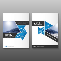 triangle blue annual report leaflet brochure flyer vector