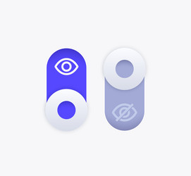 Visible and hidden toggle switch buttons vector