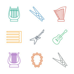 9 string icons vector