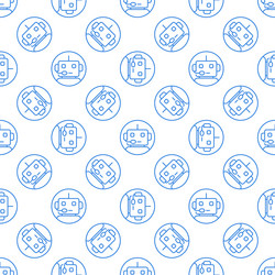 chatbot robot circle concept line seamless pattern vector image
