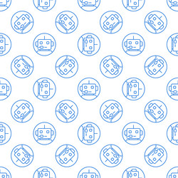 Chatbot robot circle concept line seamless pattern vector