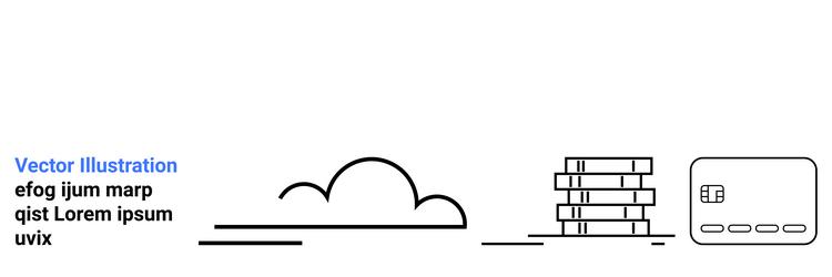 cloud storage concept with text blocks for data vector image