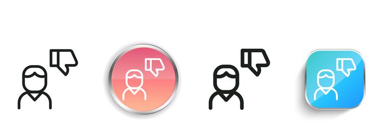 dislike icon thin linear regular and button style vector image