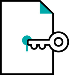 document file and key icon half line color vector image