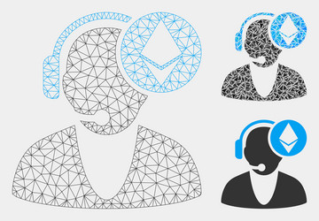 ethereum operator mesh wire frame model vector image