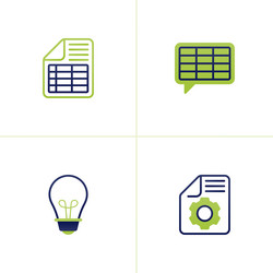 Icon of financial documents with tables comments vector