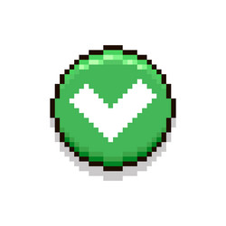 Round green accept checkmark interface button vector