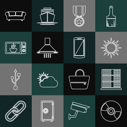 set line cd or dvd disk server data web hosting vector image