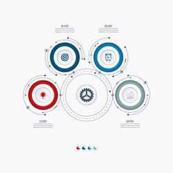 Workflow Diagram Template with Circles vector image