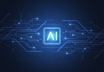 artificial intelligence chipset on circuit board vector image