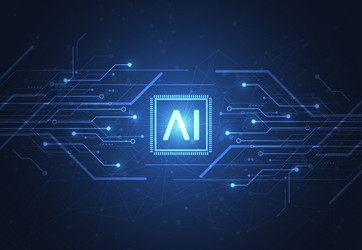 Artificial intelligence chipset on circuit board vector