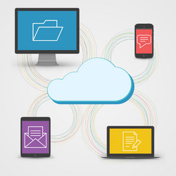 Cloud computing concept background tablet vector