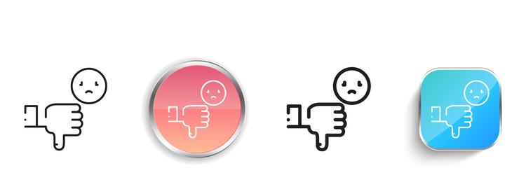 dislike icon thin linear regular and button style vector image