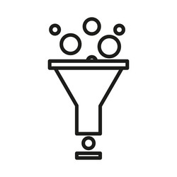 funnel filter process icon streamline flow vector image