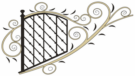 geometric gate element sharp lines intricate vector image