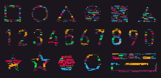 glitch noise shapes digital pixel error texture vector image