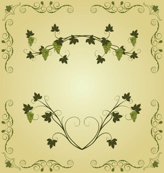 grape twig ornate for design labels vector image