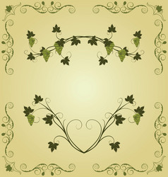 grape twig ornate for design labels vector