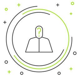 line anonymous man with question mark icon vector image