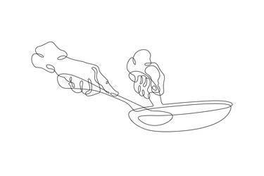 One continuous linethe hands of the cook vector