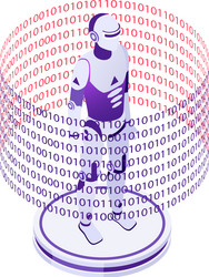 robot in digits composition vector image