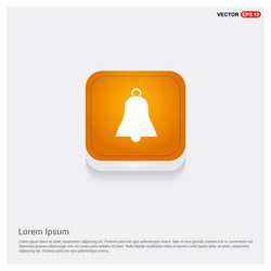 bell icon orange abstract web button vector image