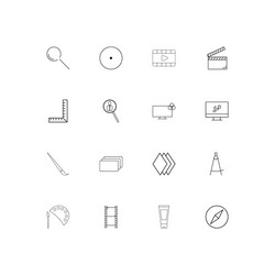 creative process and design linear thin icons set vector image