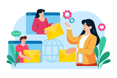 email service supports the integration vector image