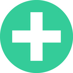 flat plus icon addition circle sign button vector image