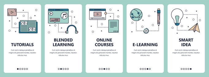line art web and mobile app template set vector image