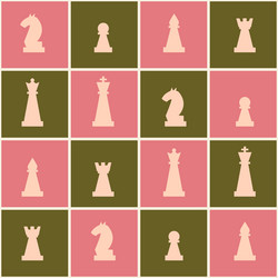 Seamless pattern with chessboard and chess pieces vector